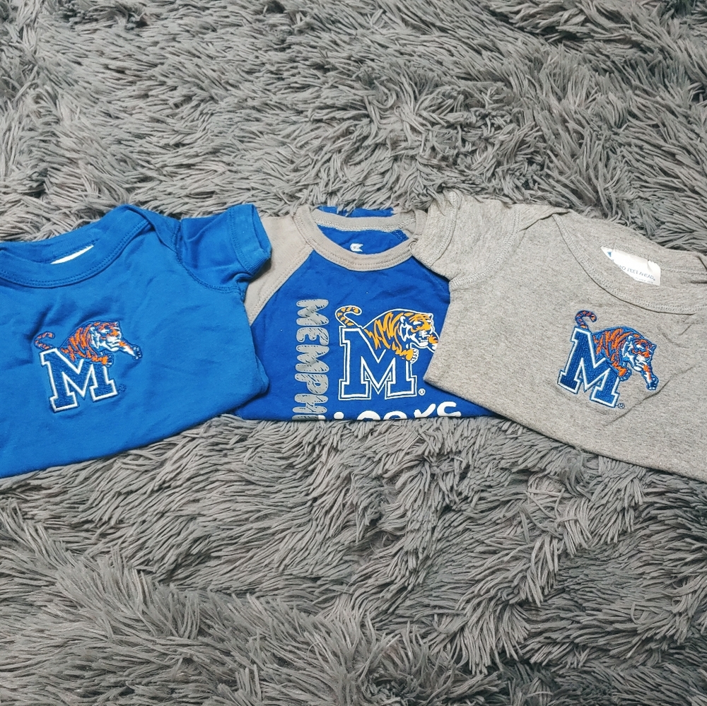Unniversity of Memphis baby onesies (3)